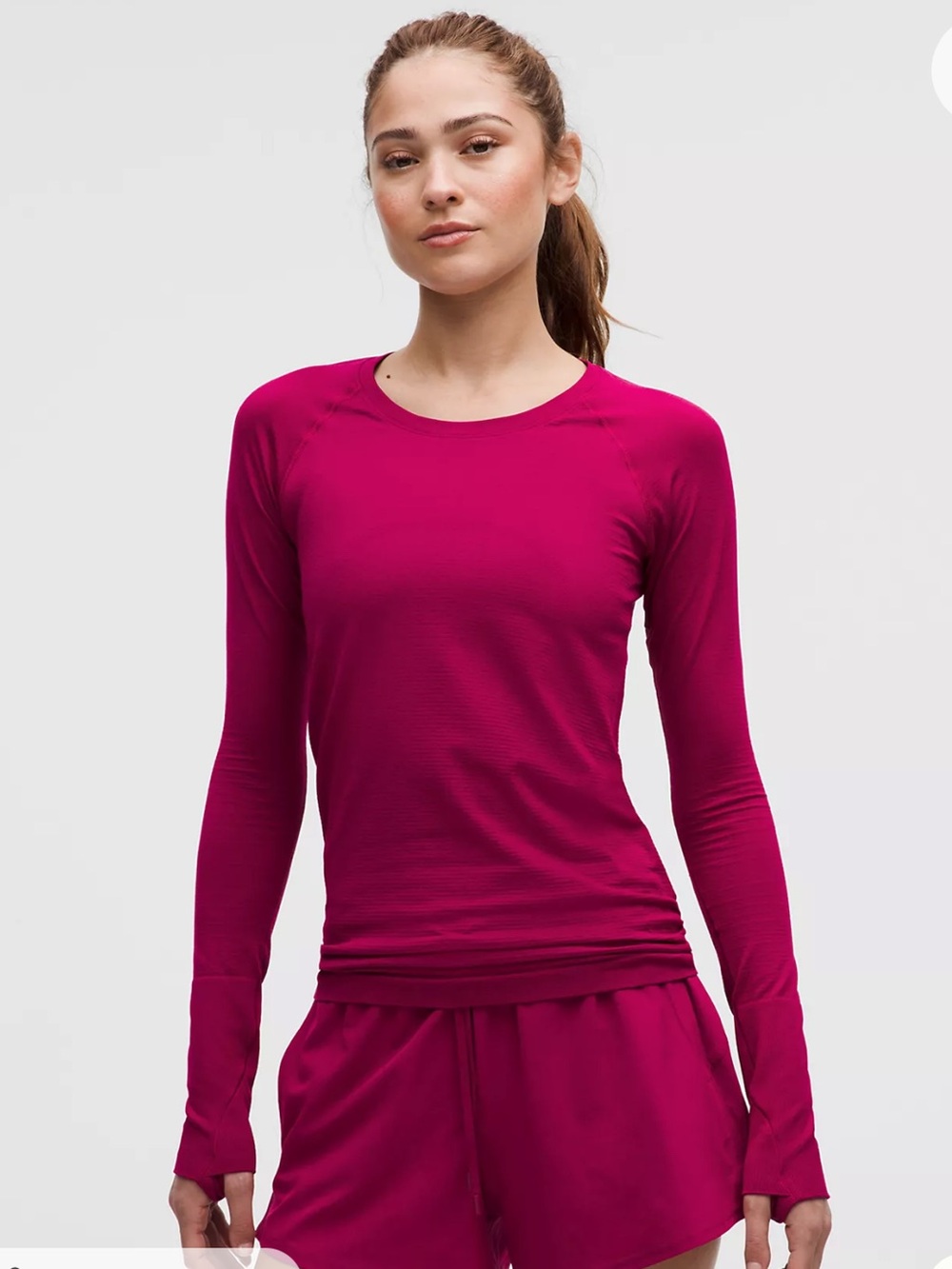 NWOT Lululemon Swiftly Tech Tee Long Sleeve Berry Rumble Color Size 6